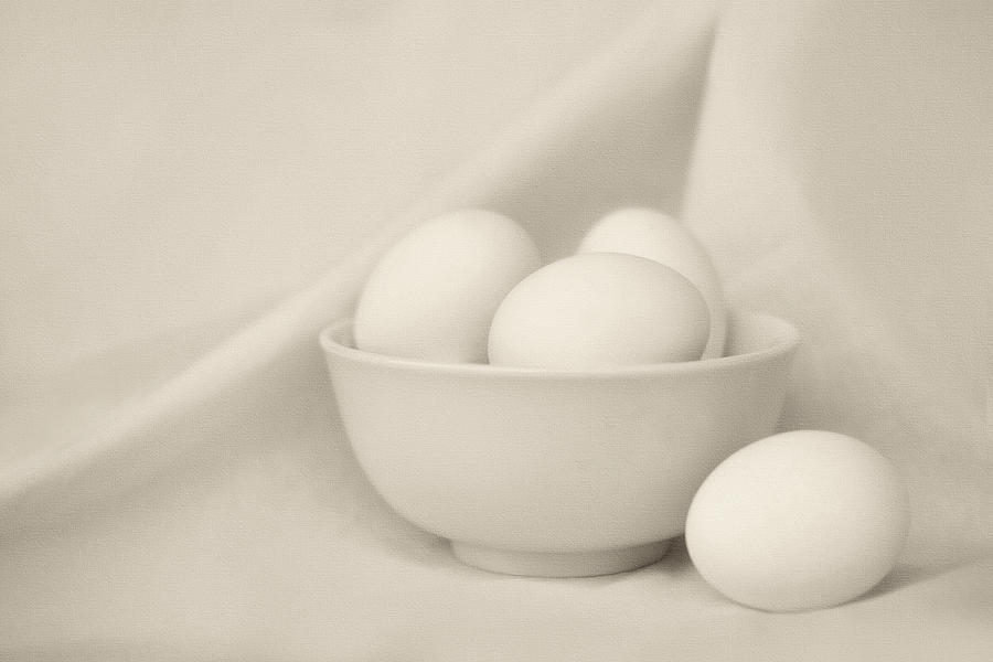 Silence - Eggs and Bowl - Still Life Photograph by Nikolyn McDonald