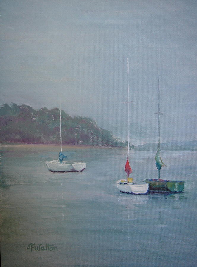 Sailboat Painting - Silent Bay by Judy Fischer Walton