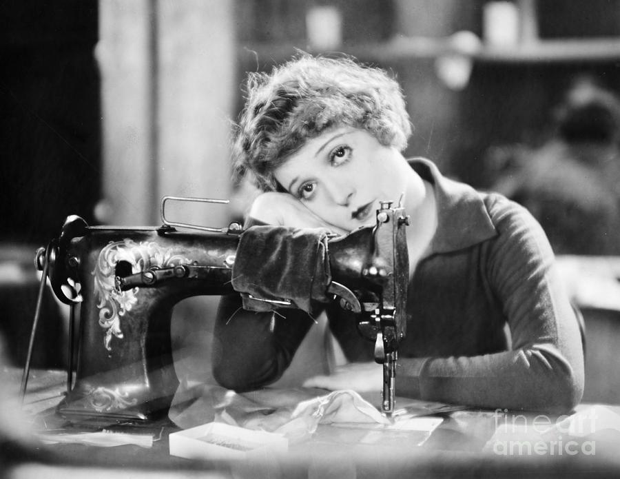 Silent Film Still - Sewing Photograph by Granger
