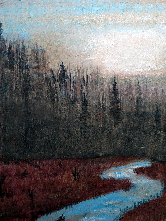 Silent Forest Mist Painting by R Kyllo