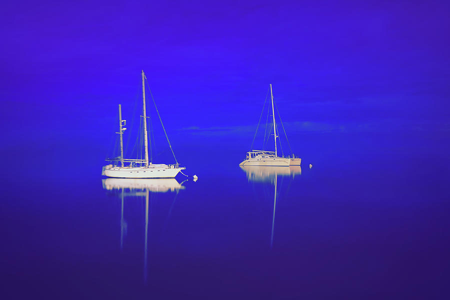 Boat Photograph - Silent In The Moonlight by Iryna Goodall