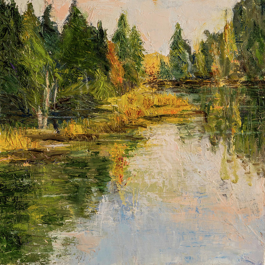 Silent lake Painting by Rina Kaff | Fine Art America