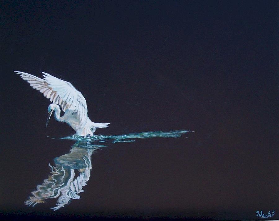 Egret Painting - Silent Lucidity by Bill Werle