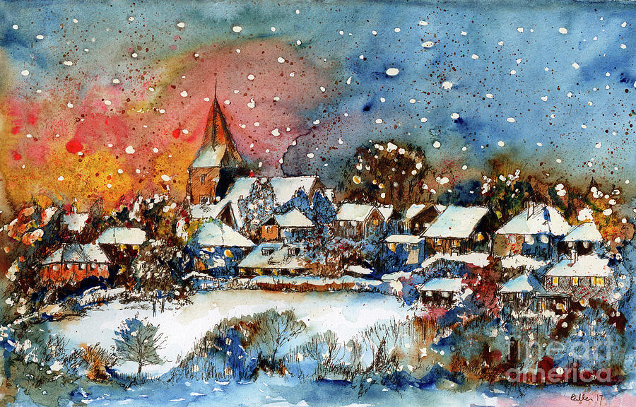 Silent Night Original Winter Landscape Painting One of offers a Kind