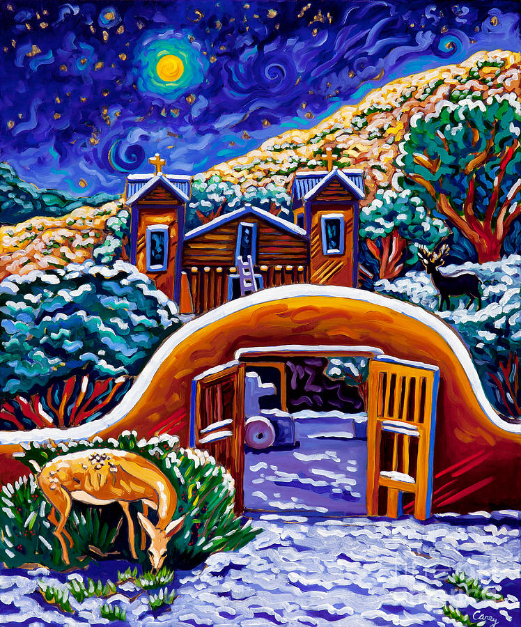 Silent Night Chimayo Painting by Cathy Carey