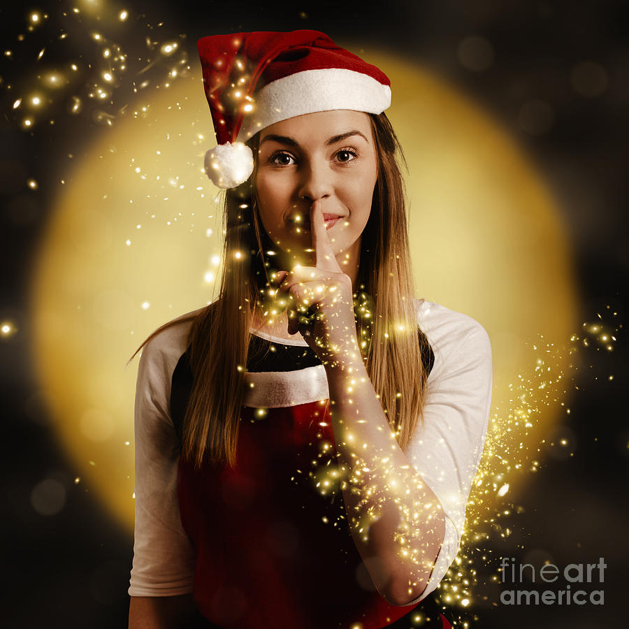 Christmas Photograph - Silent night elf keeping night watch for santa  by Jorgo Photography