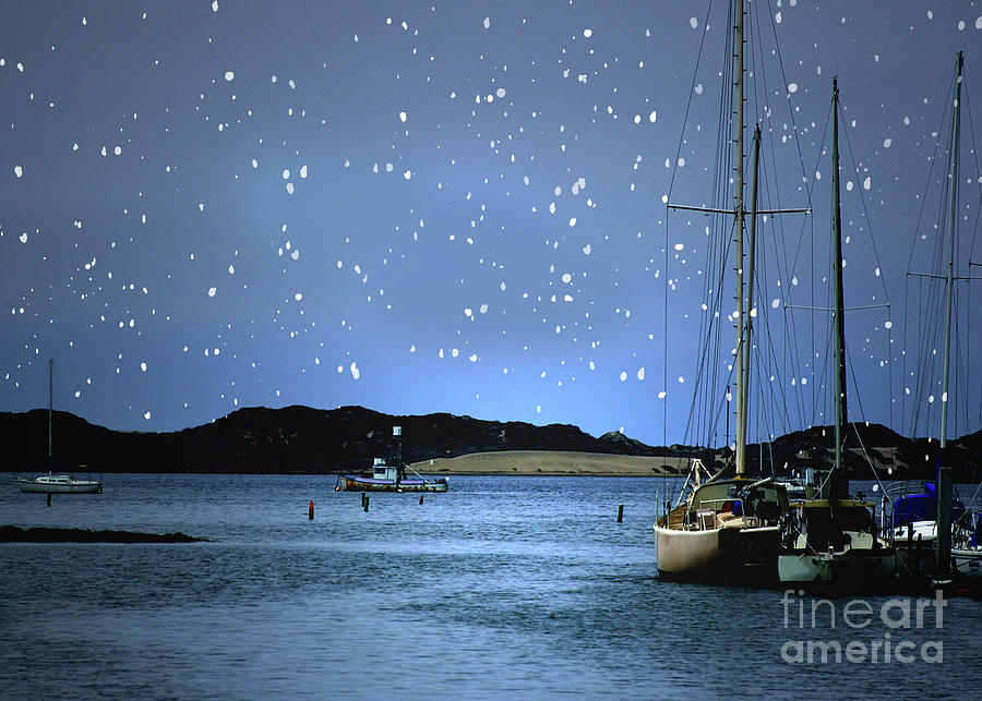 Boat Photograph - Silent Night Harbor by Stephanie Laird