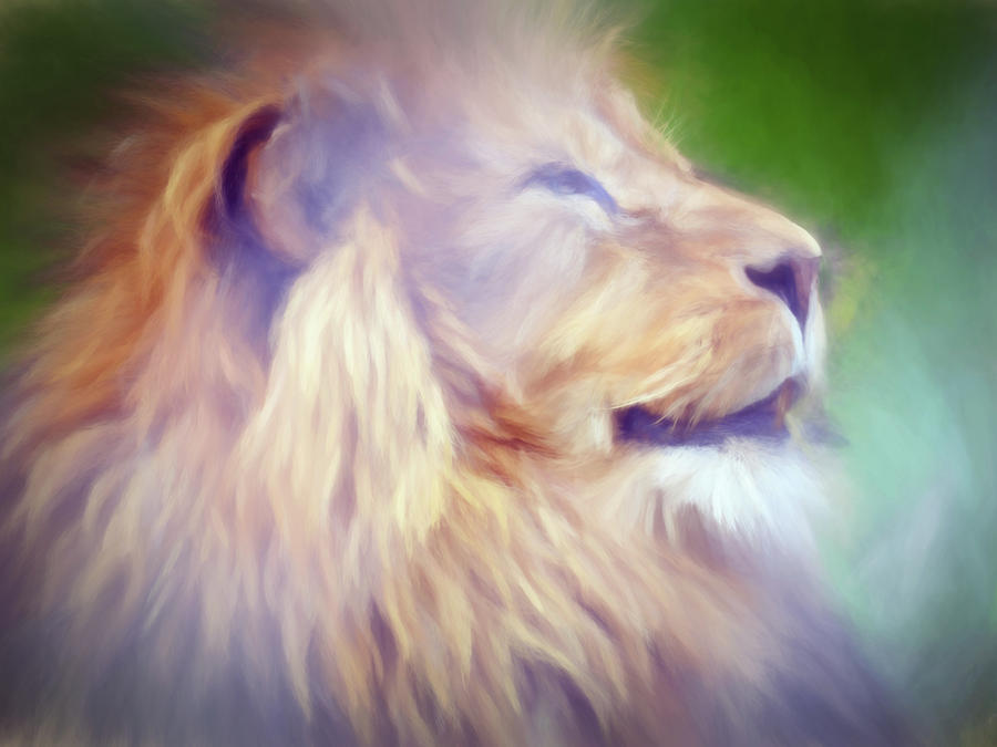 Lion Painting - Silent roar by Sharon Lisa Clarke