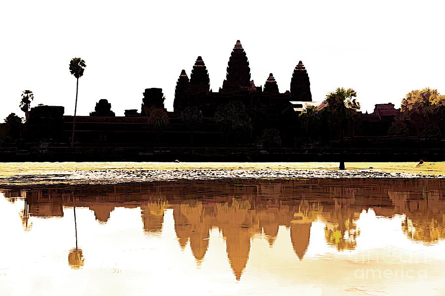 Silhouette Angkor Wat Tones Cambodia  Photograph by Chuck Kuhn