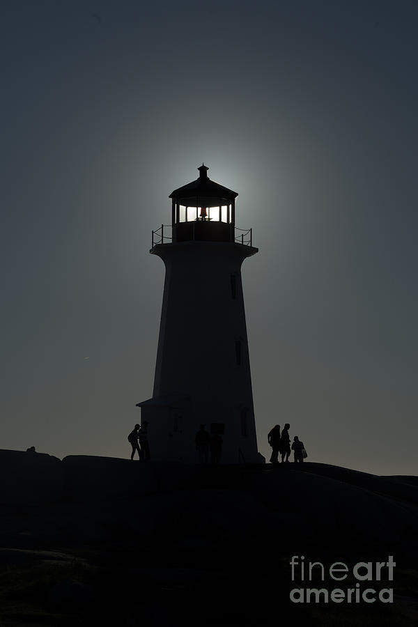 Silhouette Of Lighthouse With Sun Photograph by Dan Friend