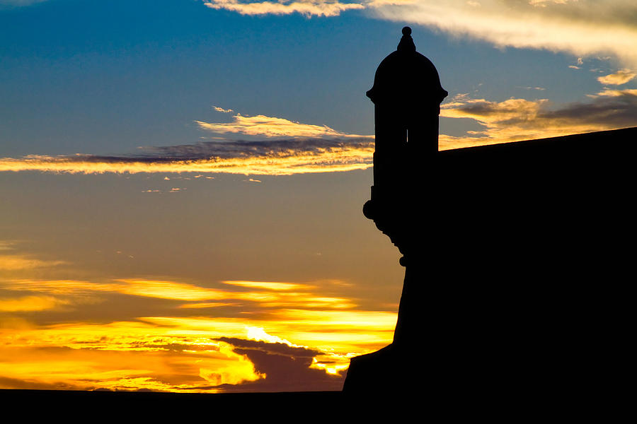 Silhouette of the Walls of El Morro Photograph by George Oze