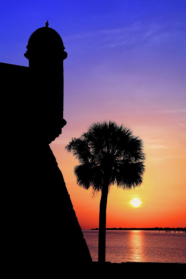 Silhouette Sunrise At Castillo de San Marcos In St. Augustine Photograph by Carol Montoya