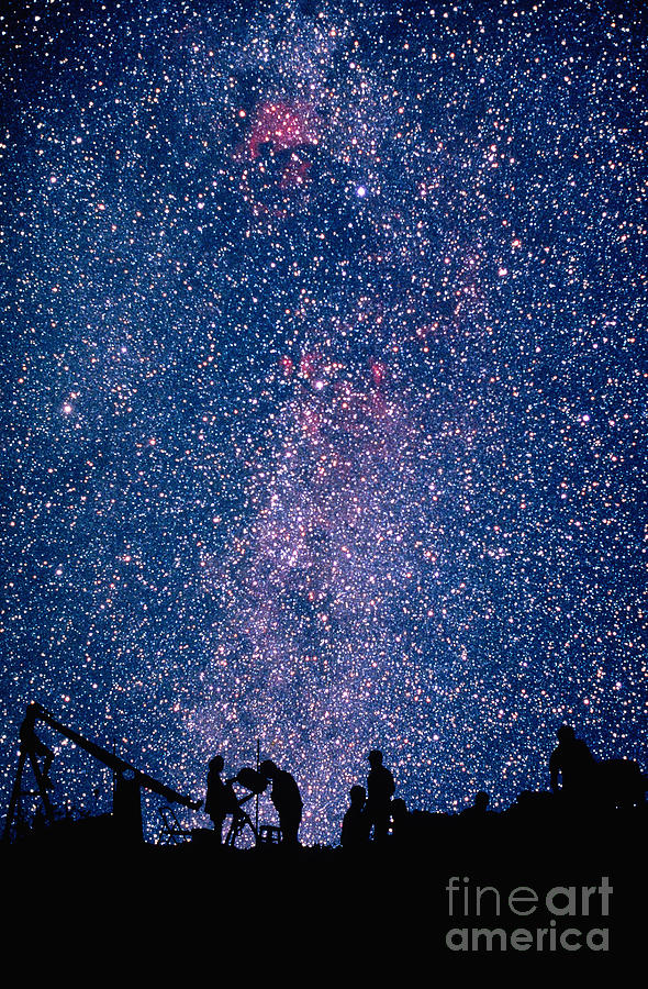 Silhouetted Astronomers Photograph by Frank Zullo