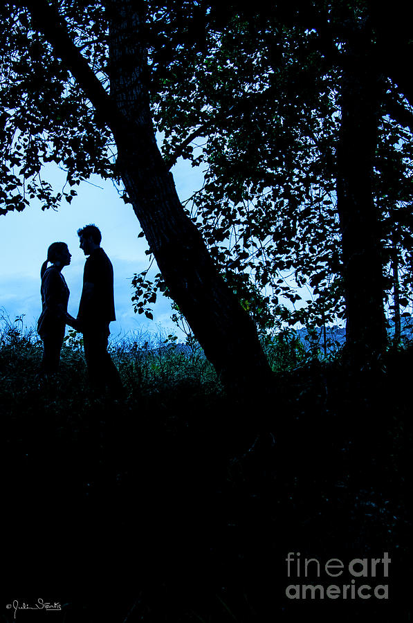Silhouetted  Couple In Color Photograph