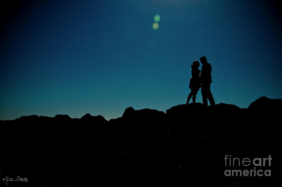 Silhouetted Couple In Malibu Photograph
