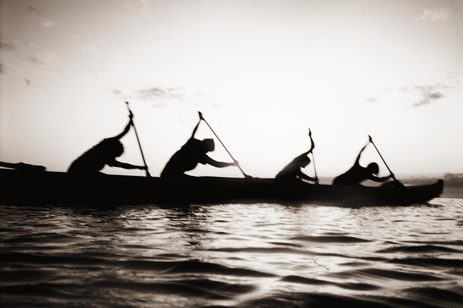 Inspirational Photograph - Silhouetted Paddlers by Bob Abraham - Printscapes