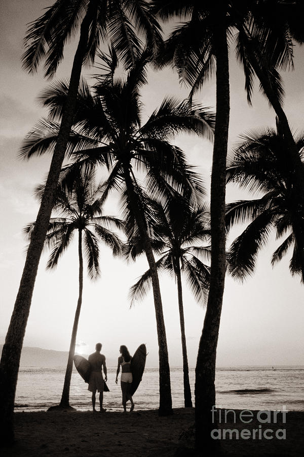 Silhouetted Surfers - Sep Photograph by Dana Edmunds - Printscapes
