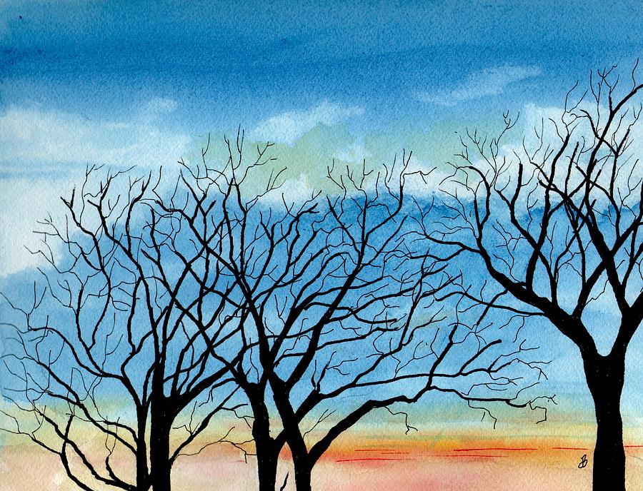 Silhouettes Against The Sky Painting by Brenda Owen