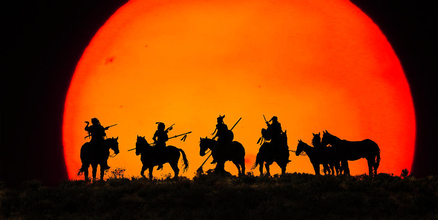 Silhouettes of a Comanche Hunting Party Photograph by Steve Snyder