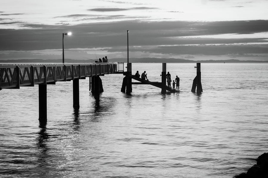 Silhouettes on the Pier Photograph by Catherine Reading