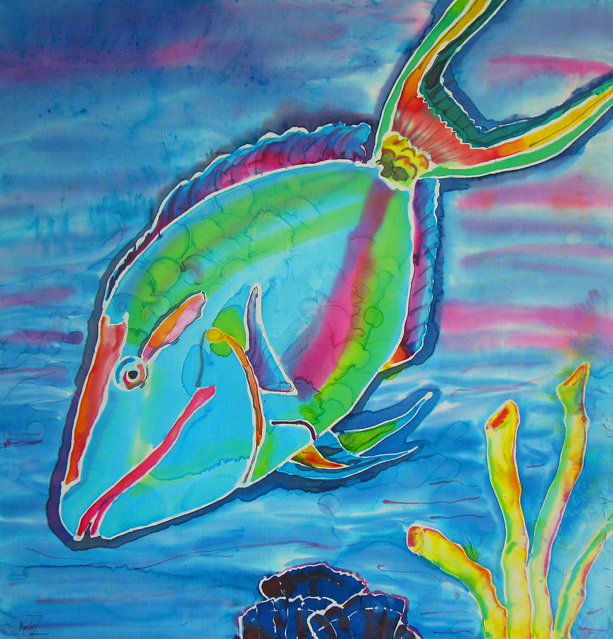 Silk Parrotfish Painting by Kelly Smith