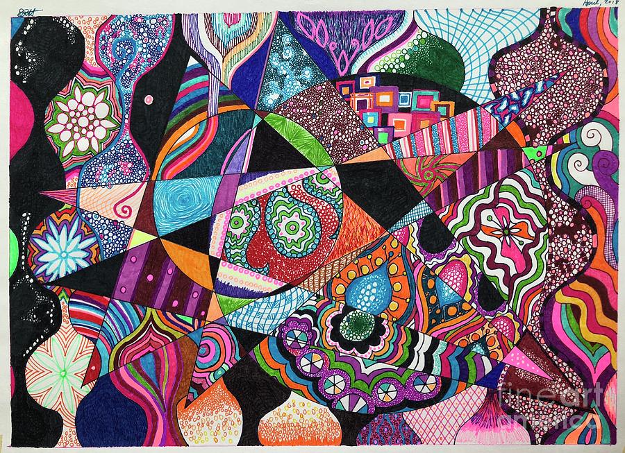 Bold Color Drawing - Silk scarf by Darrin Pruitt
