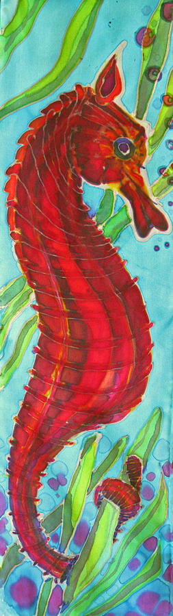 Silk Seahorse Painting by Kelly Smith