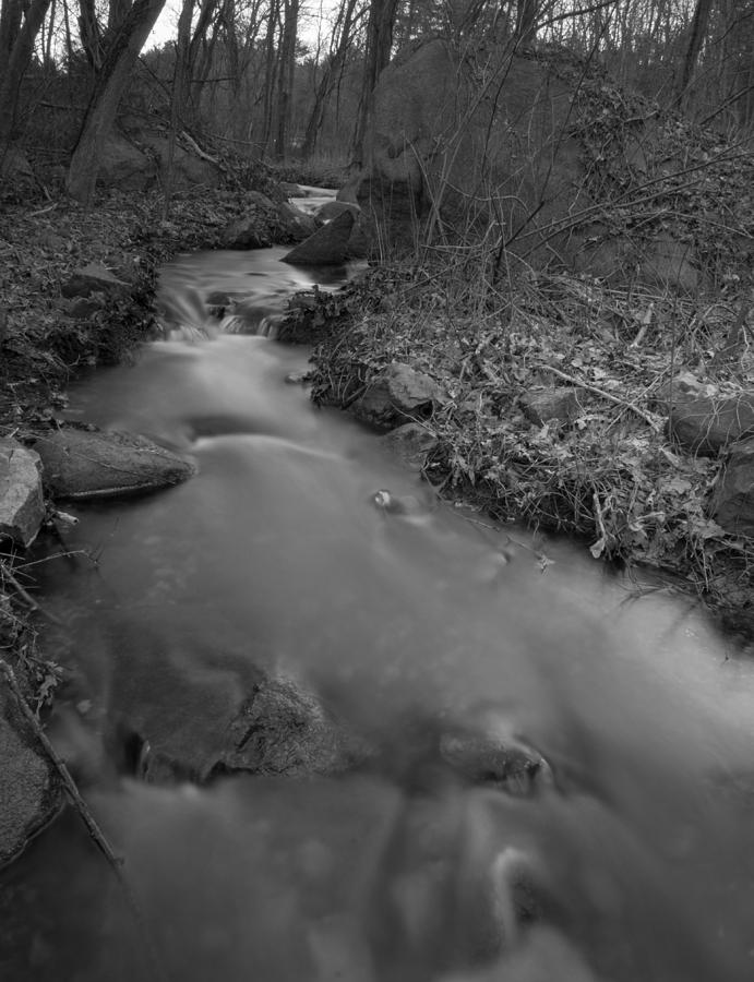 Silky Stream in Black and White Photograph by Brian MacLean