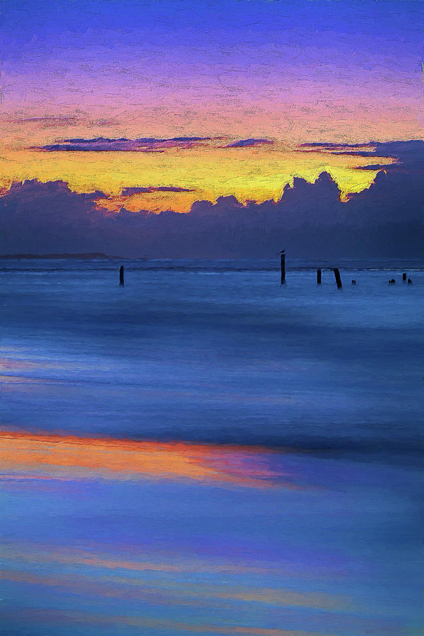 Silky Sunrise Reflections Outer Banks AP Painting by Dan Carmichael