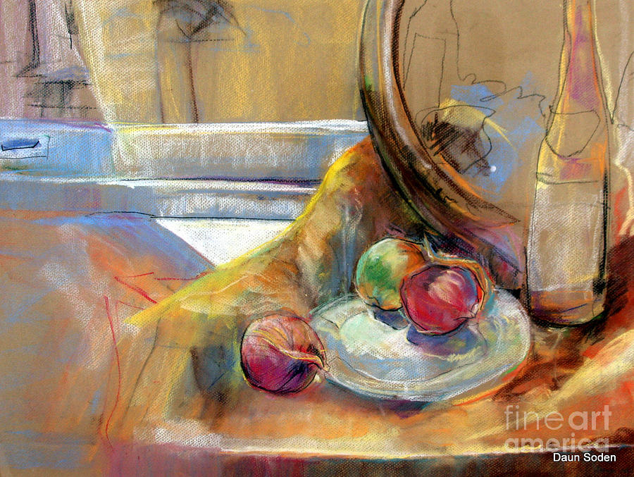 Sill Life With Onions Painting by Daun Soden-Greene