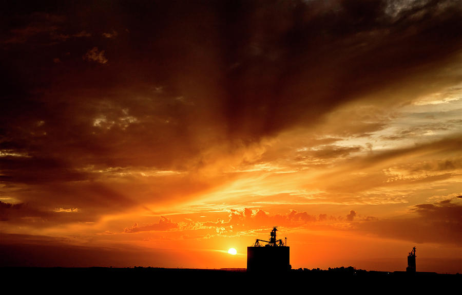 Sunset Photograph - Sillouette Sunset Saskatchewan by Mark Duffy