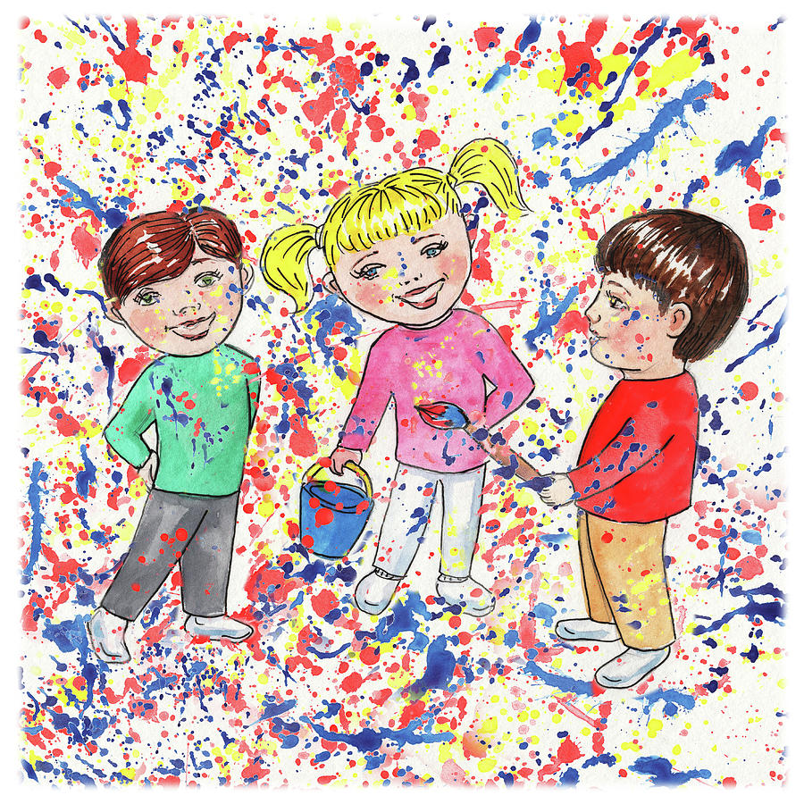 Silly Silly Kids Painting by Irina Sztukowski