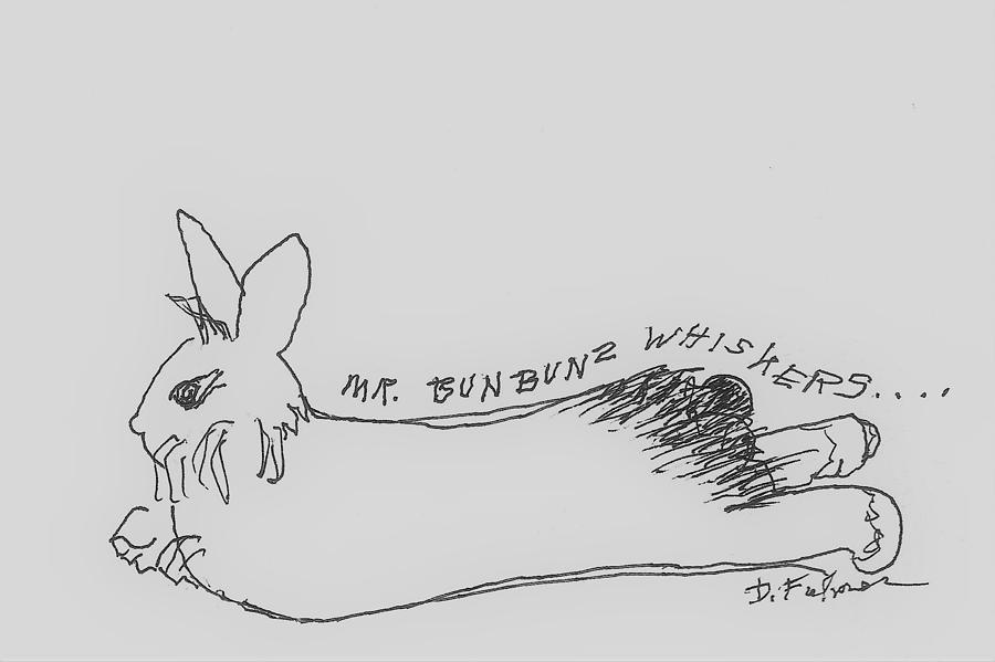 Silly Sketch of Mr. Whiskers Drawing by Denise F Fulmer