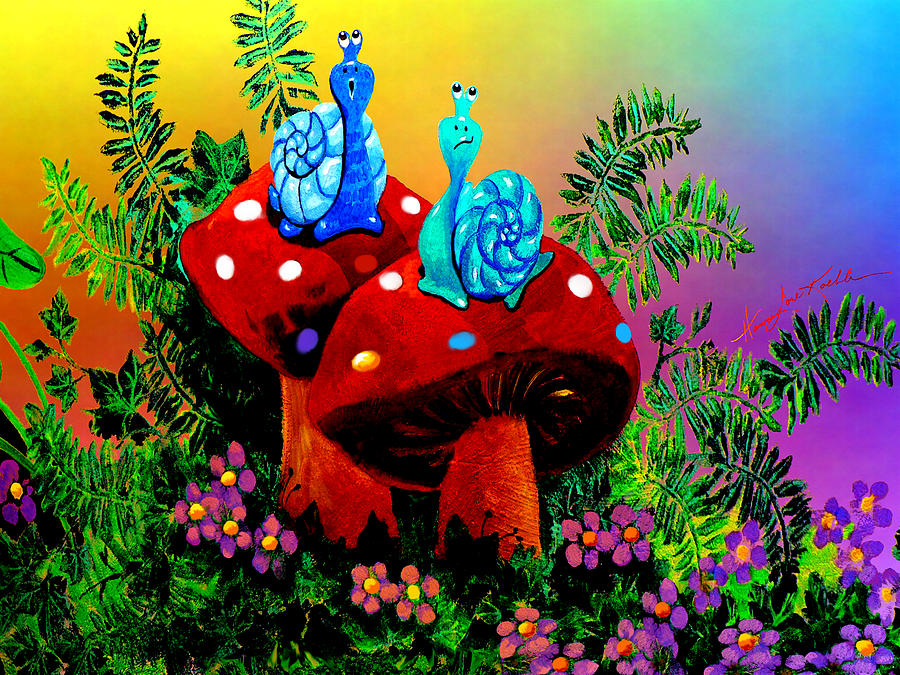 Silly Snails Painting by Hanne Lore Koehler
