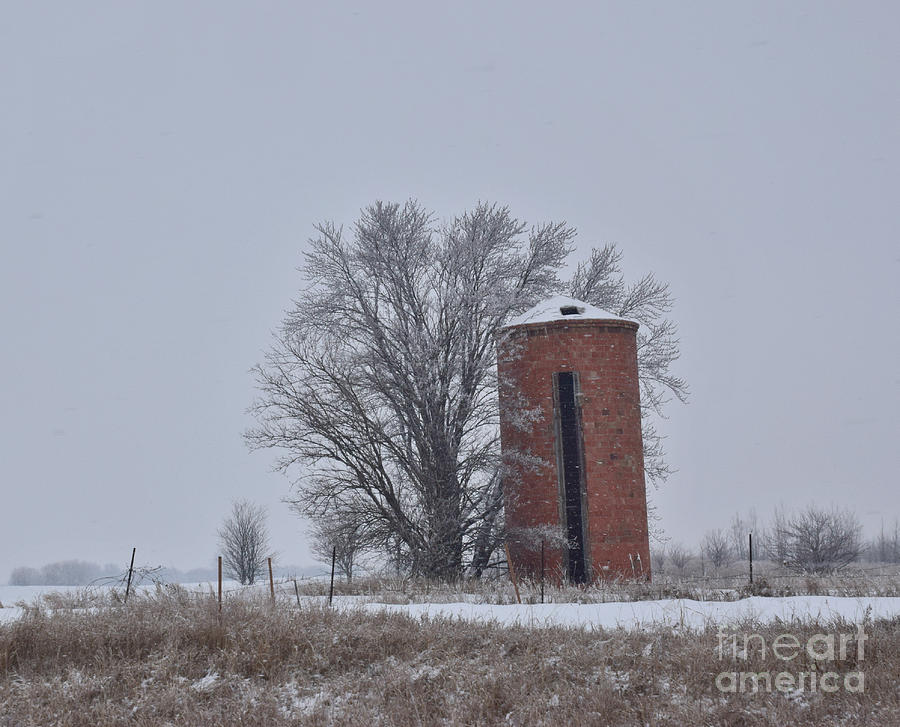 Silo And Snow Photograph by Kathy M Krause