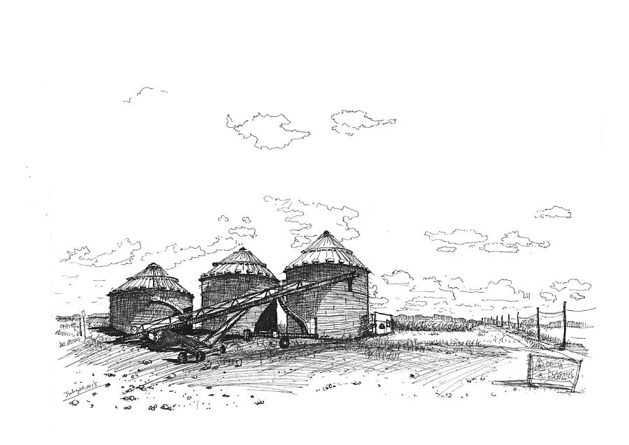 Silos Drawing by Y Illustrations