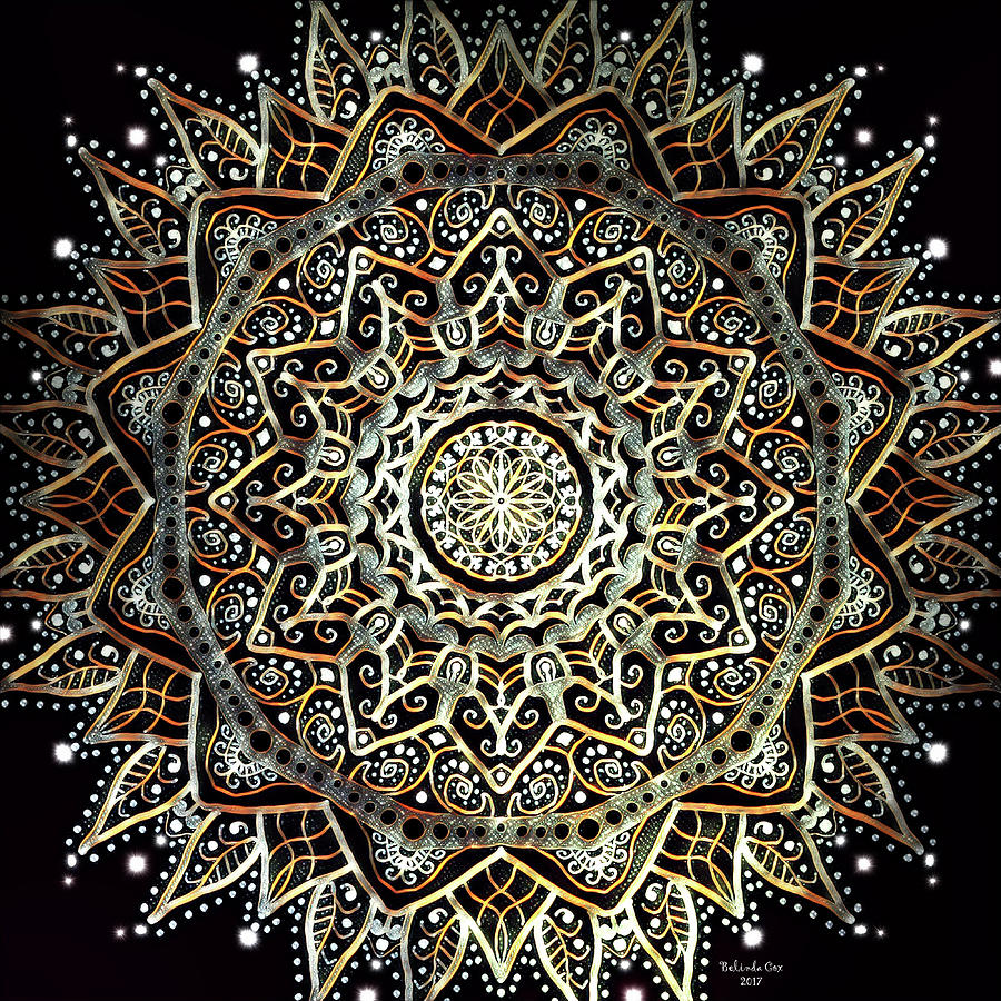 Silver and Gold Mandala Digital Art by Artful Oasis