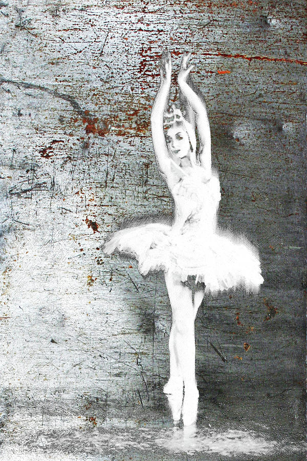 Silver Ballet Dancer Extended Mixed Media by Tony Rubino