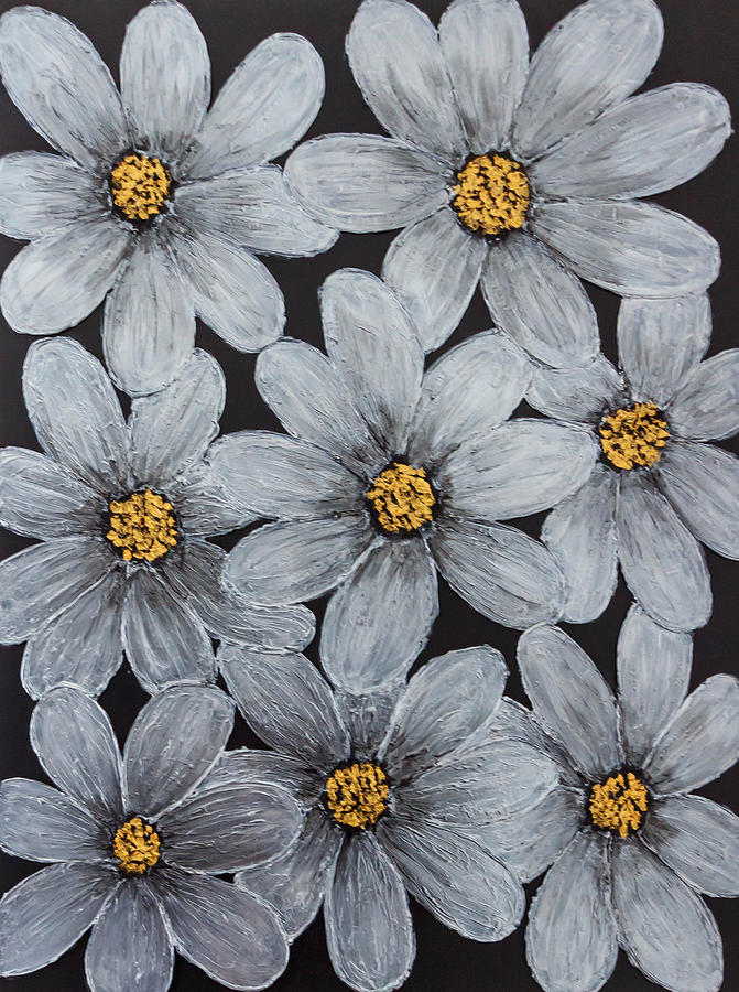 Flower Painting - Silver bloom by Nikki Chauhan