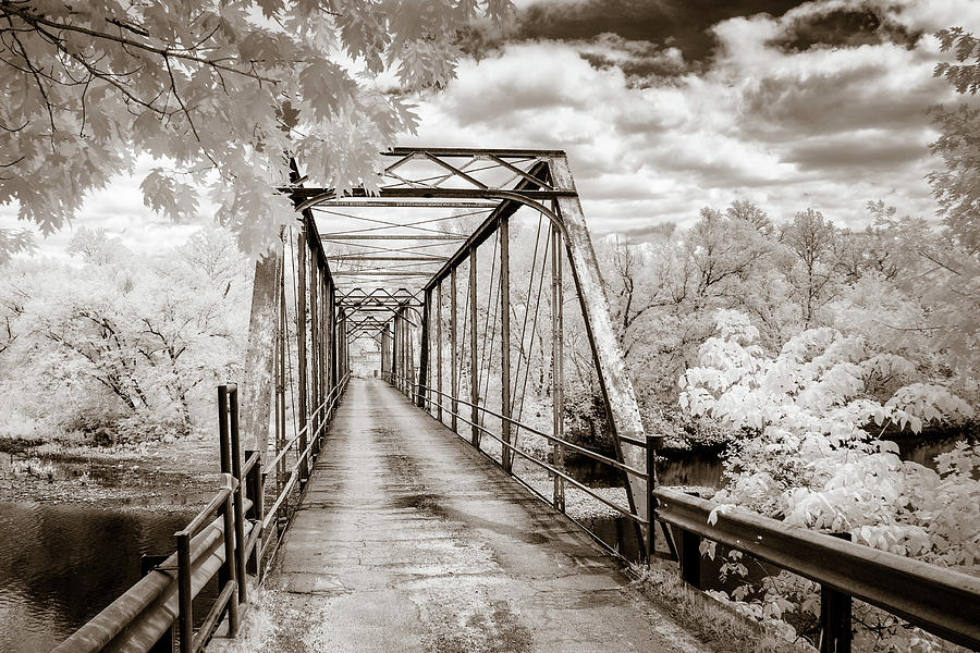 Silver Bridge in sepia Photograph by James Barber