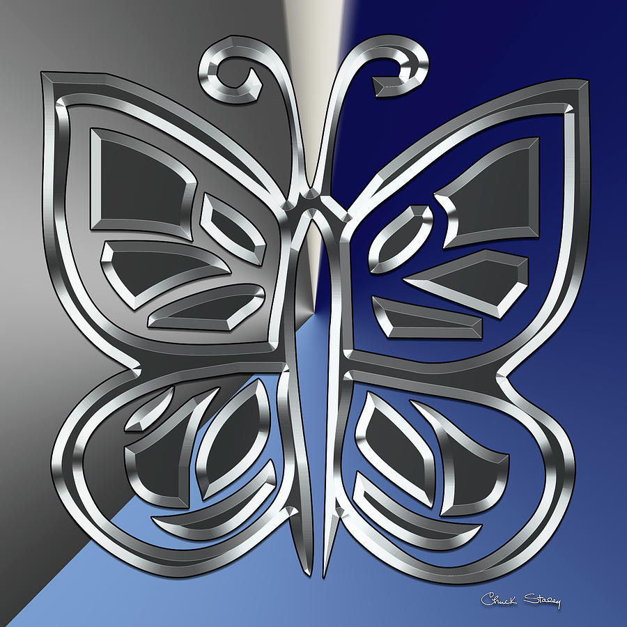 Silver Butterfly Digital Art by Chuck Staley