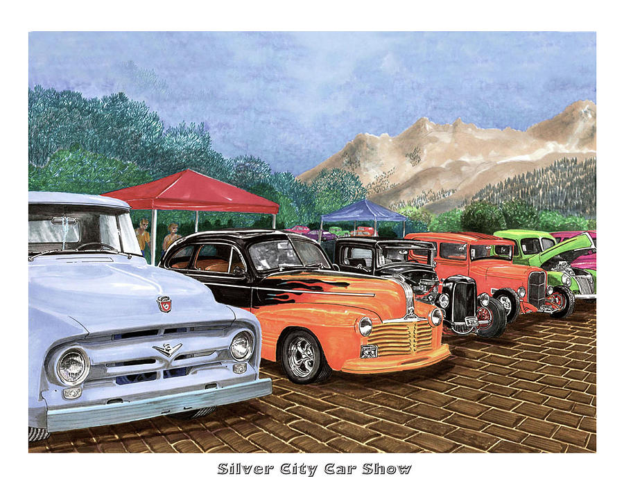 Silver City Car Show Painting by Jack Pumphrey