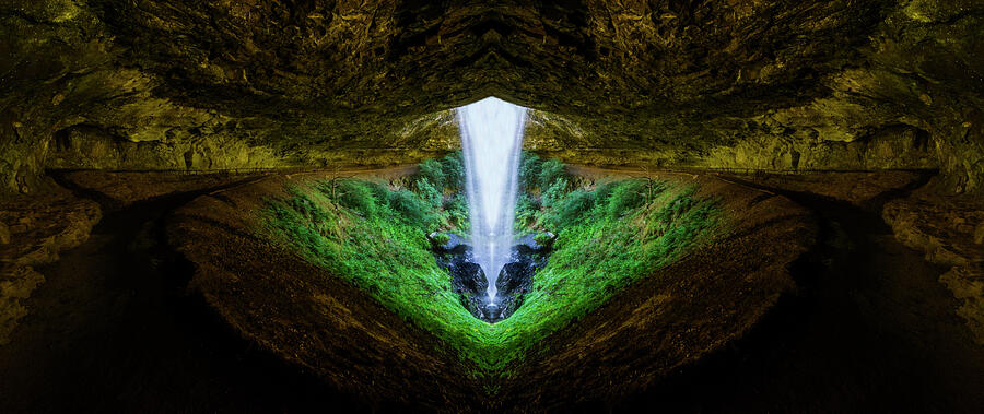 Waterfall Digital Art - Silver Falls North Falls Reflection by Pelo Blanco Photo