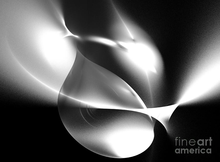 Abstract Digital Art - Silver Flight by Kim Sy Ok