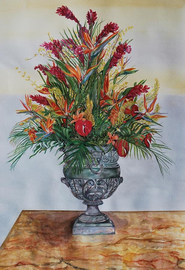Floral Arrangement Painting - Silver Floral by Phyllis Barrett