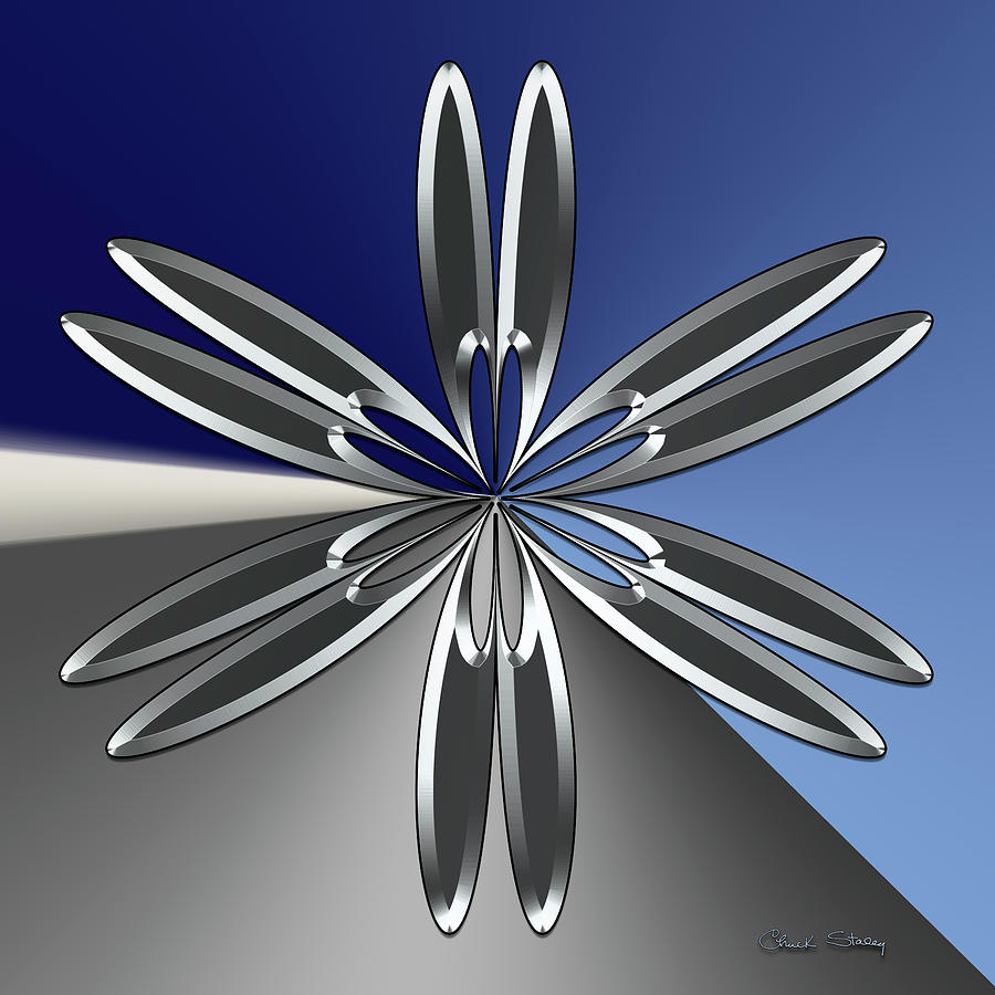 Silver Flower Digital Art by Chuck Staley