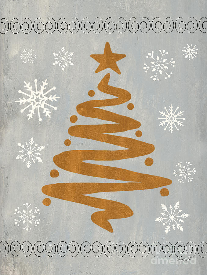 Christmas Painting - Silver Gold Tree by Debbie DeWitt
