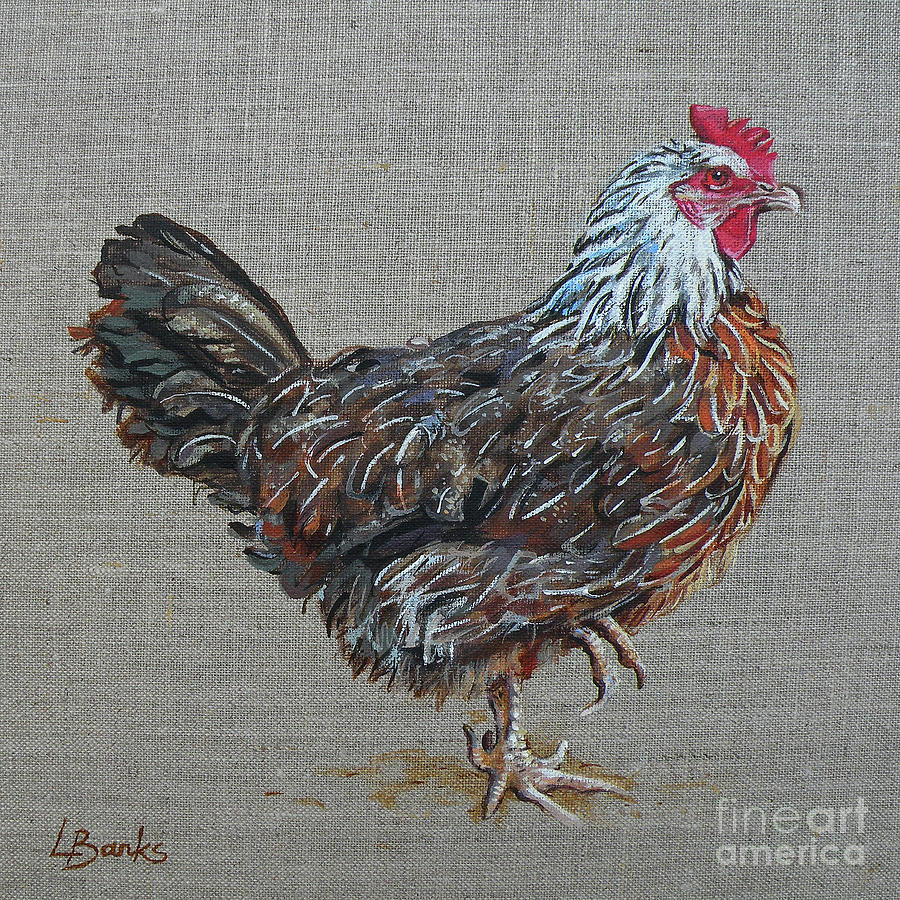 Silver Grey Dorking Hen Painting