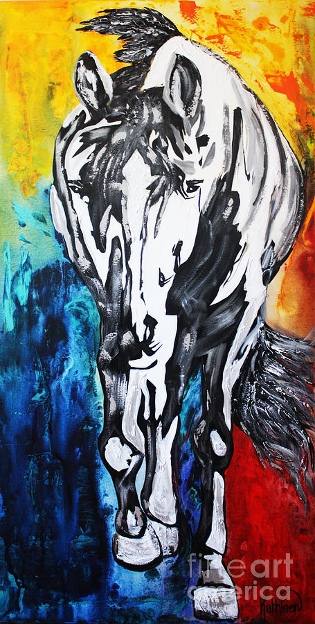 Silver Horse Painting by Kathleen Artist PRO