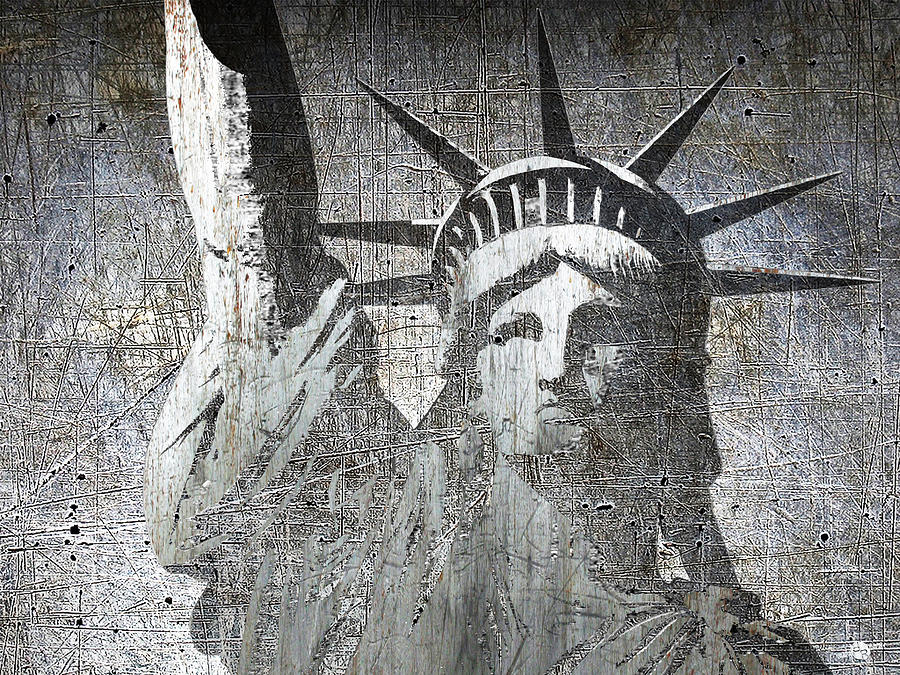 Silver Lady Liberty Mixed Media by Tony Rubino